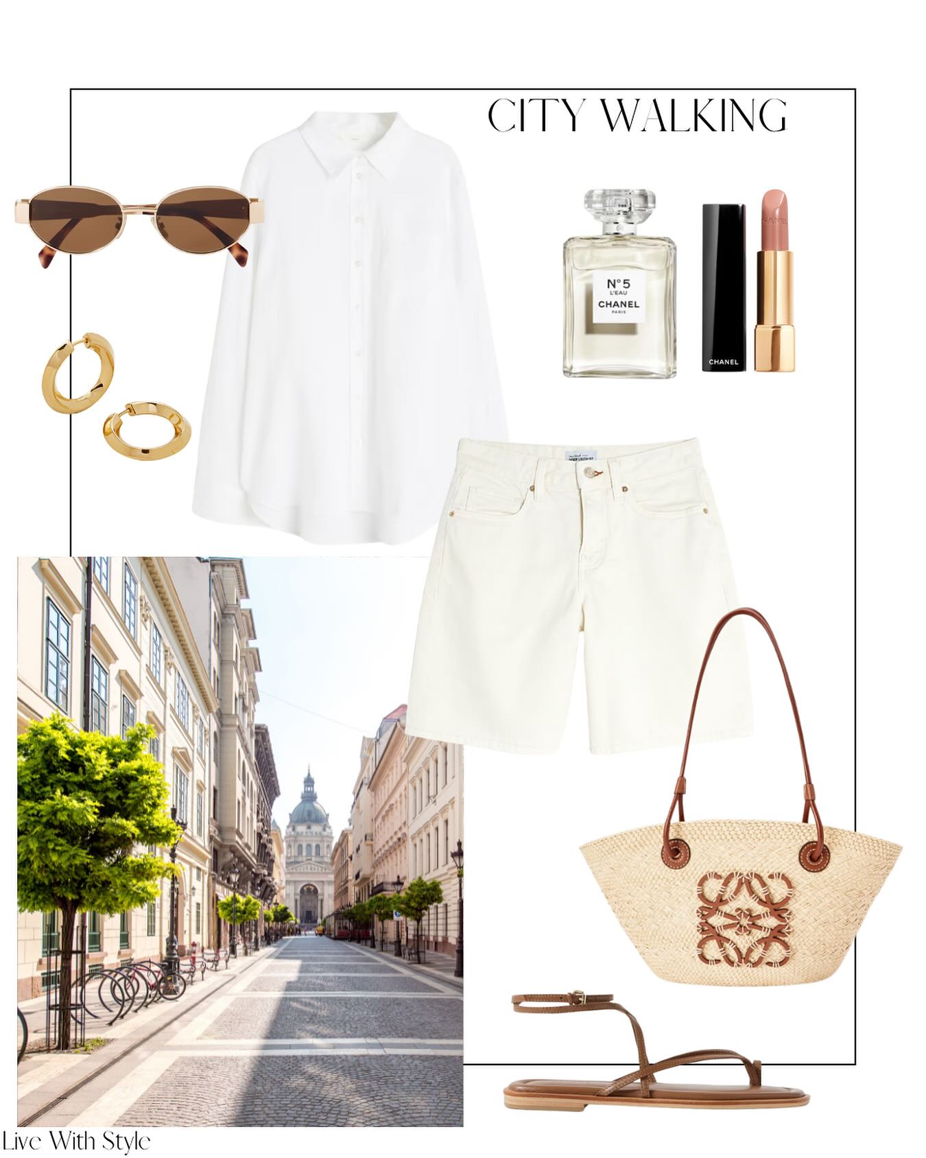 City Walking in White and Straw: A Warm-Weather Formula with Quiet Ease