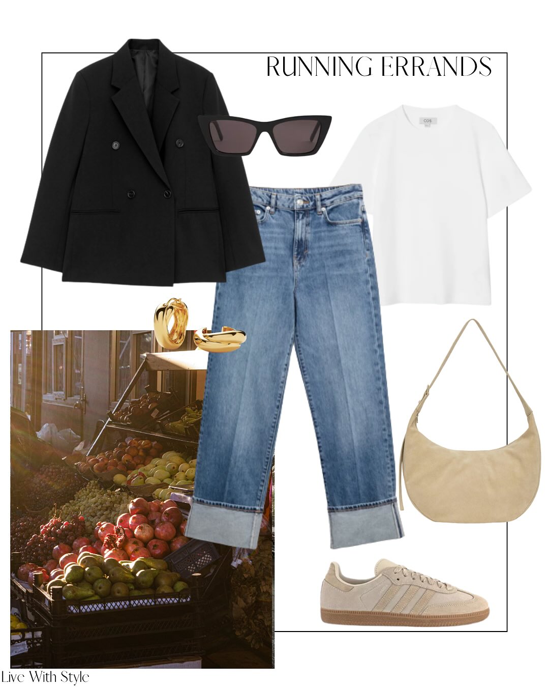 Running Errands in a Blazer and Rolled Denim: An Off-Duty Uniform with Real Shape